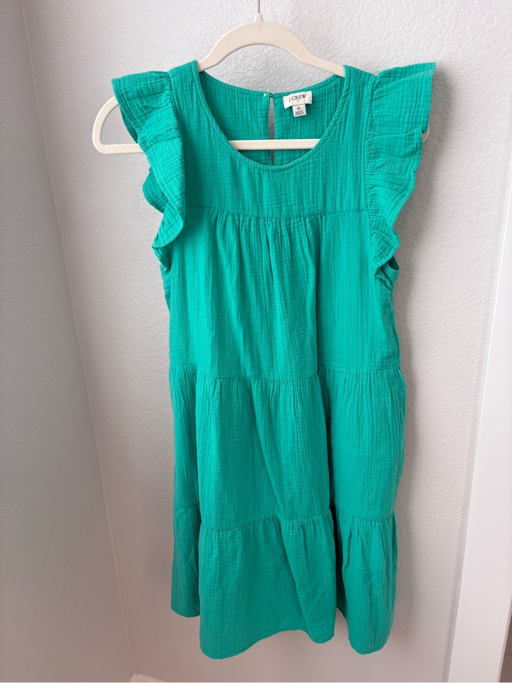 J. Crew Teal Ruffle Sleeve Sundress